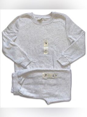 NWT🏷️ Bobbie Brooks Light Heather Gray Crewneck Sweater Set Ladies Medium
